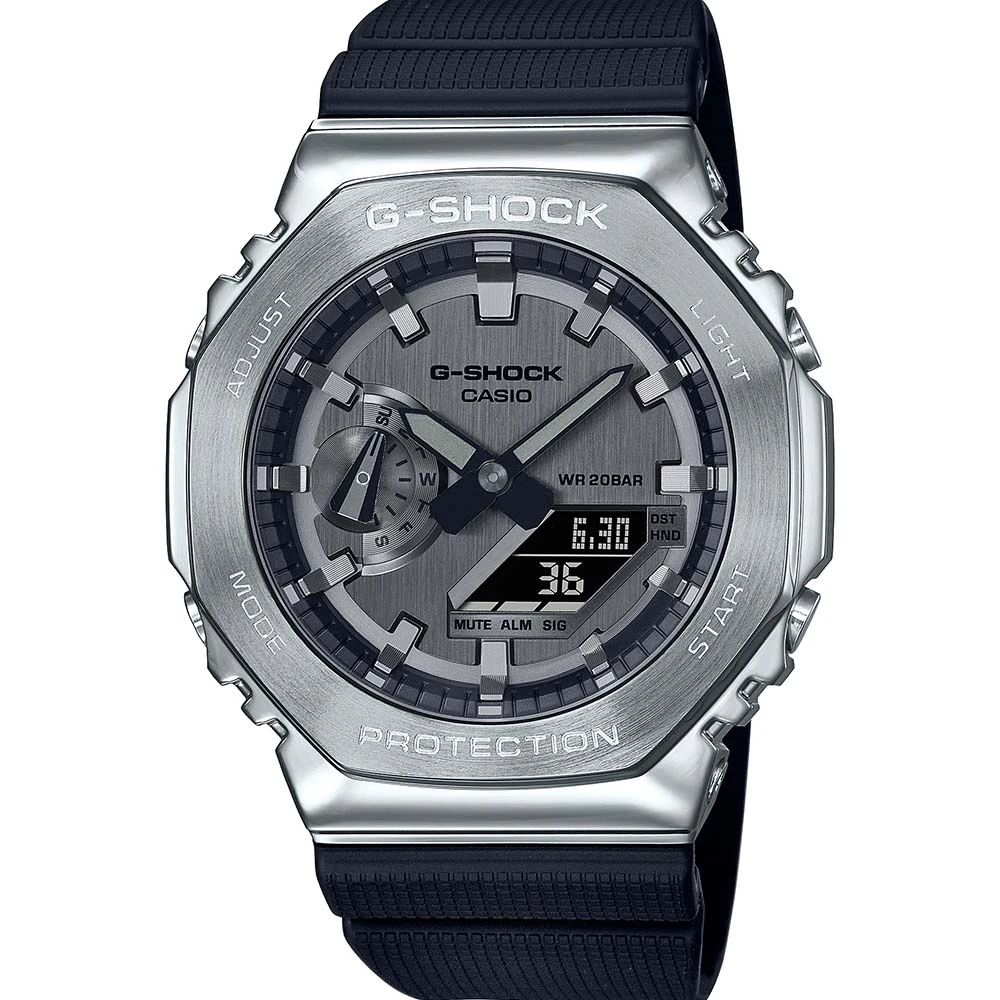 G-Shock GM2100-1A Metal Covered Silver 'CasiOak' 1 G-Shock GM2100-1A Metal Covered Silver 'CasiOak'