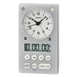 Seiko QHE190-S Stopwatch Table Clock