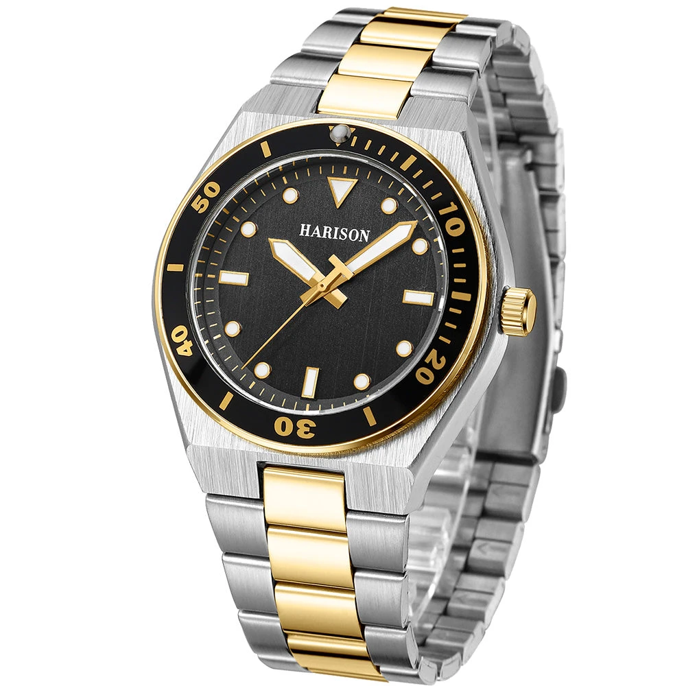 Harison Luis XM577-1 42mm Two-Tone Stainless Steel Watch 4 Harison Luis XM577-1 42mm Two-Tone Stainless Steel Watch - Image 4